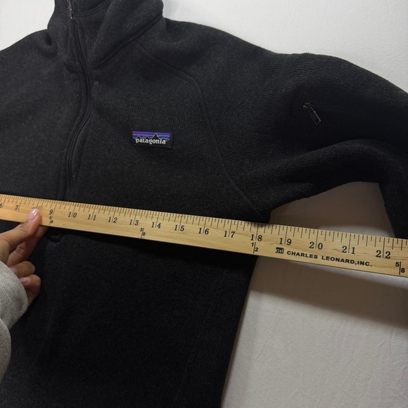 Patagonia Better Sweater 1/4 Zip Pullover Women's Small Black Heathered Fleece - Picture 6 of 9
